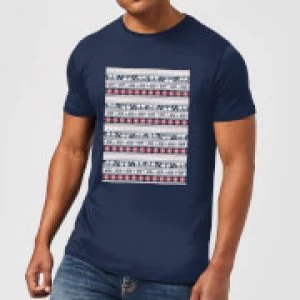 Image of Star Wars AT-AT Pattern Mens Christmas T-Shirt - Navy - XXL