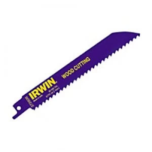 Image of IRWIN Sabre Saw Blade for Fast Cutting Wood 606R 150 mm Pack of 5