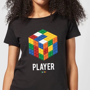 Image of Block Rubik's Cube Player Womens T-Shirt - Black - M - Black
