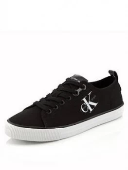 Image of Calvin Klein Ck Calvin Klein Dora Canvas Logo Shoe Black Size 6 Women