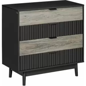 Image of Homcom - Chest of Drawers, 4 Drawer Storage Cabinet Organiser Bedroom, Grey - Grey