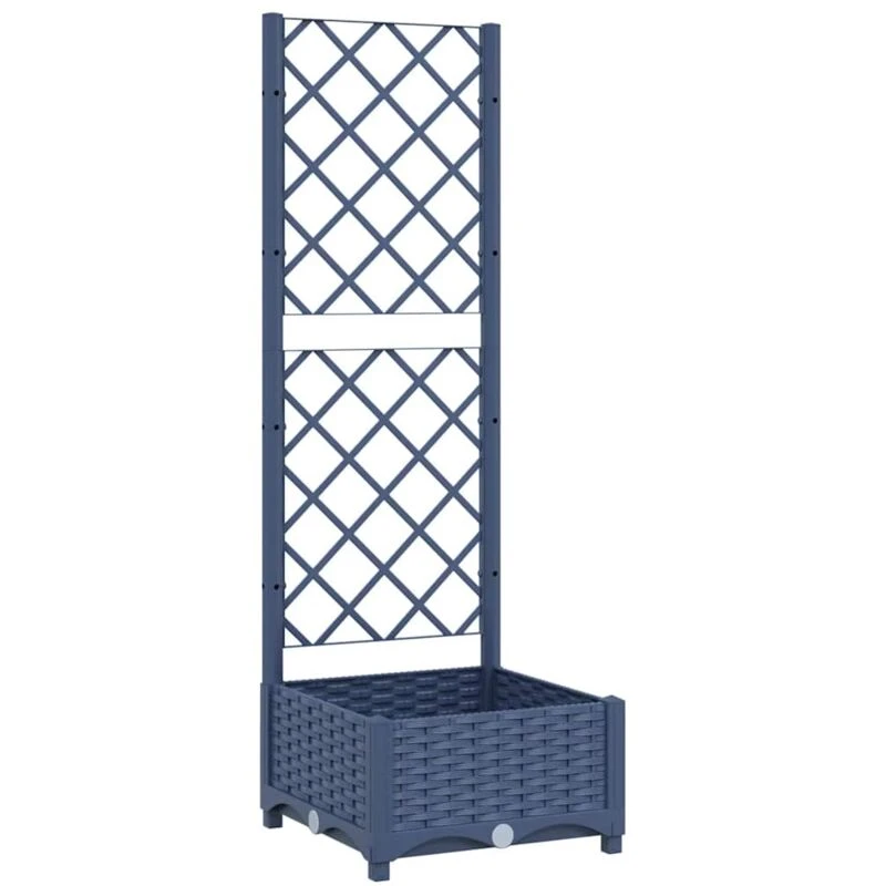 Image of VIDAXL Garden Planter with Trellis Blue Grey 40x40x121.5cm pp Vidaxl 8720286875964