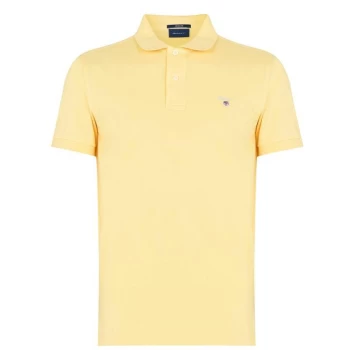 Image of Gant Original Pique Short Sleeve Polo Shirt - Yellow 749