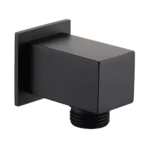 Image of Zana Matt Black Square Wall Outlet Elbow