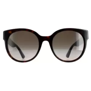 Image of Cat Eye Havana with Blue and Red Brown Gradient GG0035SN Sunglasses