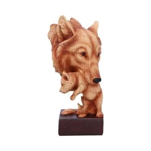 Image of Natural Protection Wolf and Cub Bust