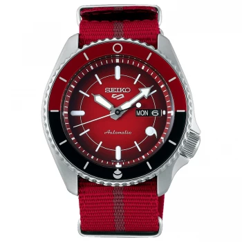 Image of Seiko 5 Sports Boruto & Naruto: Sarada Automatic Red Dial Nylon Strap Mens Watch SRPF67K1
