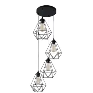 Image of Karo Cluster Pendant Ceiling Light Black 35cm
