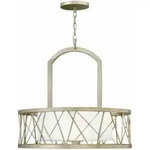 Image of Loops - 3 Bulb Chandelier Hanging Pendant LIght Silver Leaf LED E27 100W Bulb