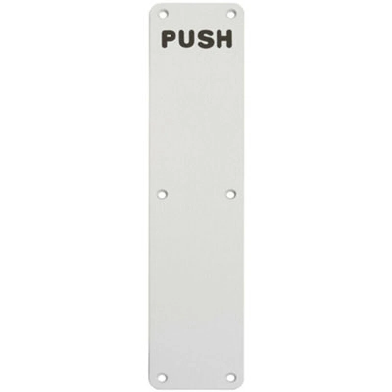 Image of Loops Push Engraved Door Finger Plate 350 x 75mm Satin Anodised Aluminium Multi