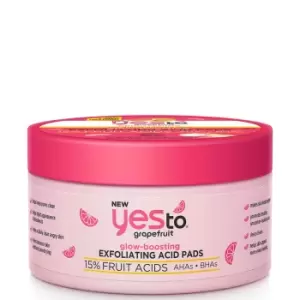 Image of yes to Grapefruit Glow-Boosting Exfoliating Acid Pads 15% Fruit Acids