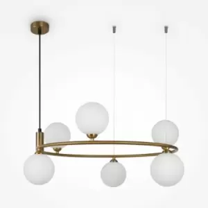 Image of Maytoni Maytoni Ring Modern 6 Light Globe Pendant Ceiling Light Brass G9