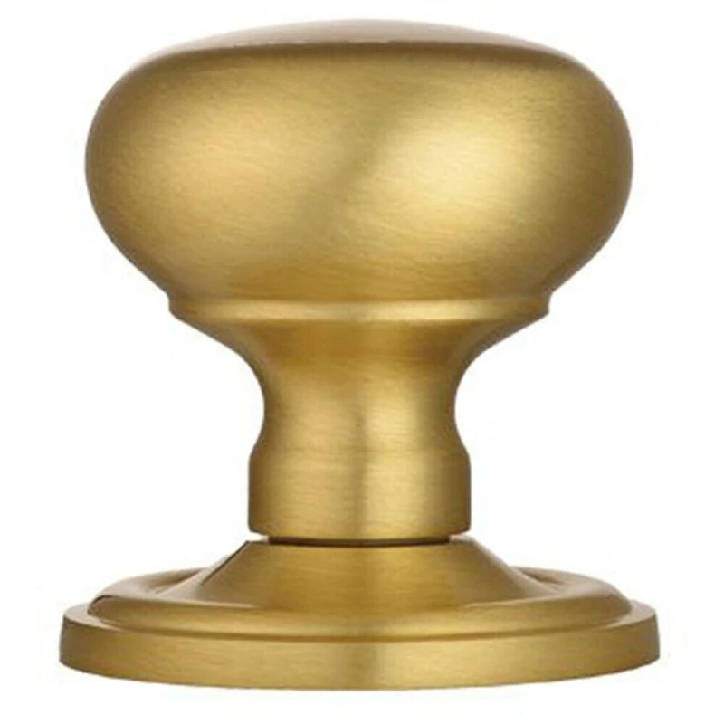 Image of Loops PAIR Mushroom Mortice Door Knob 59mm Dia Concealed Rose Satin Brass Metallics unisex