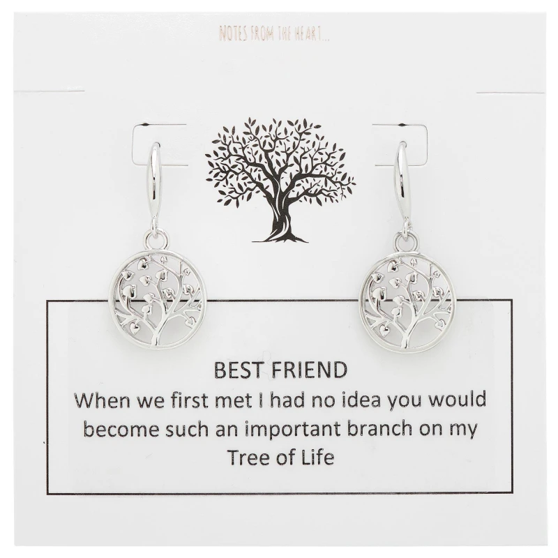 Image of Notes From The Heart NFTH TOL Best Friend Earrings Silver female one size