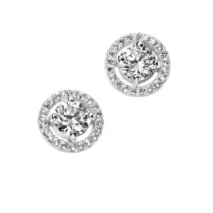 Image of Elements Pave Disc Stud Earring With Clear Round CZ E4909C