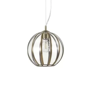 Image of Rondo 1 Light Spherical Ceiling Pendant Burnished Finish