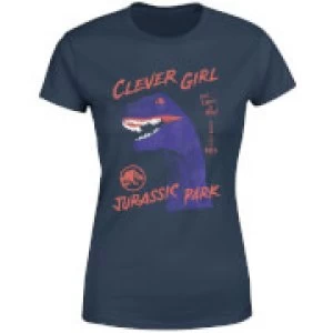Image of Jurassic Park Life Finds A Way Raptor Womens T-Shirt - Navy - L