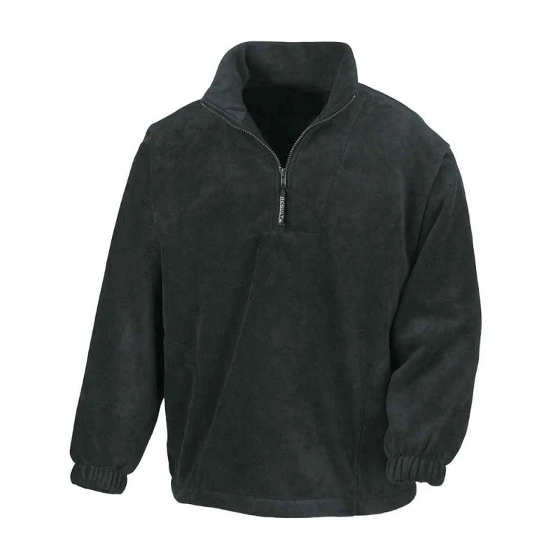 Image of Result Mens Polartherm Zip Neck Fleece in Black Size: Small Black Male S