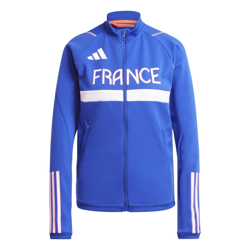 Image of adidas Womens Team France AEROREADY Slim Fit Performance Training Jacket Semi lucid blue female 18 (XXL)