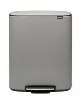 Image of Brabantia Bo 60-Litre Pedal Bin ; Mineral Concrete Grey