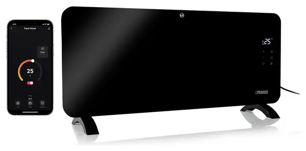 Image of Princess Princess 2kW Smart Glass Panel Heater - Black
