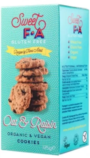 Image of Sweet FA Organic, Gluten-free and Vegan Oat & Raisin Cookies 125g