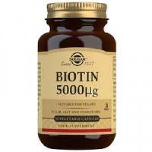 Image of Solgar Vitamins Biotin 5000ug Vegetable Capsules x 50