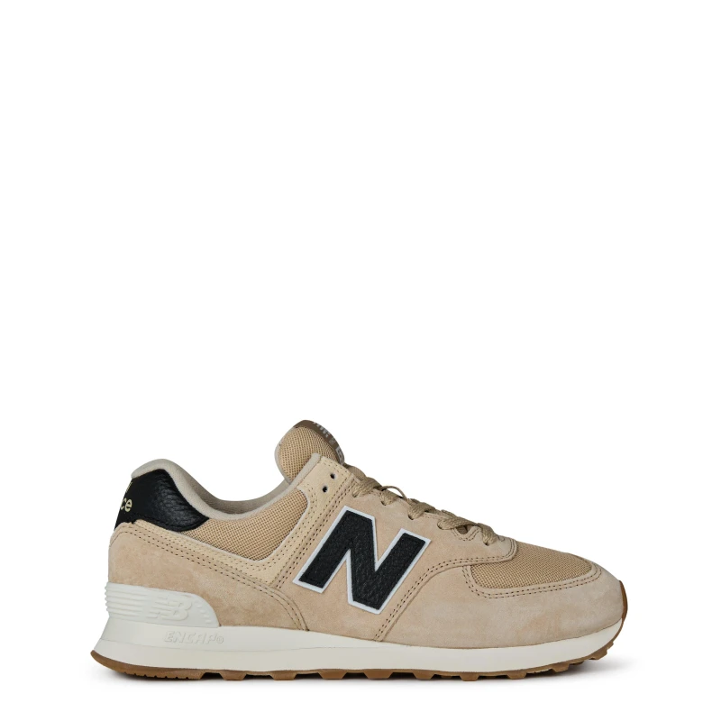 Image of New Balance 574 Suede Trainers Incense/Black/Sea Salt 7 UK