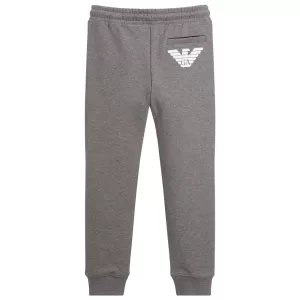 Image of EA7 Boys' Train Logo Series Tape Sweatpants - Grey - 12 Years