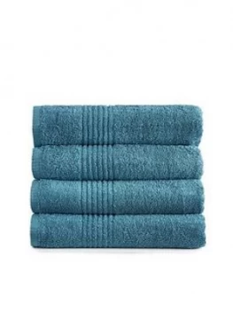 Image of Eden Egyptian Pair Of Cotton Bath Towels - Teal