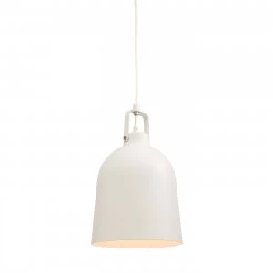 Image of 1 Light Dome Ceiling Pendant Matt White Paint, E27