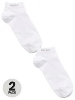 Image of Hugo Boss 2 Pack Trainer Socks White Size 39-42