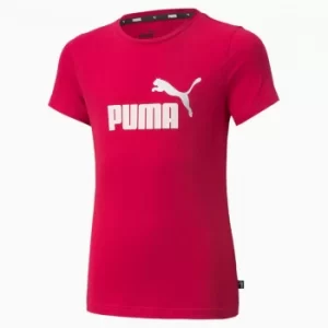 Image of PUMA Essentials Logo Youth T-Shirt, Persian Red, size 7-8 Youth, Clothing