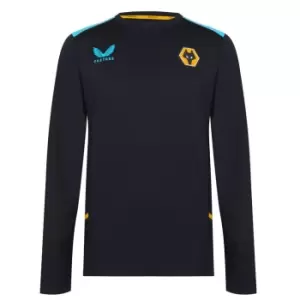Image of Castore Wolves Long Sleeve T-Shirt Mens - Black