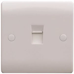 Image of ESR Sline 1 Gang White RJ45 Ethernet Cat 5 6 Modular Connector Network Data Socket