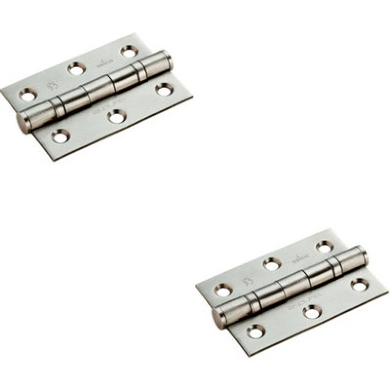 Image of Loops 2x PAIR 76 x 51 x 2mm 7 Ball Bearing Hinge Satin Stainless Steel Interior Door Metallics