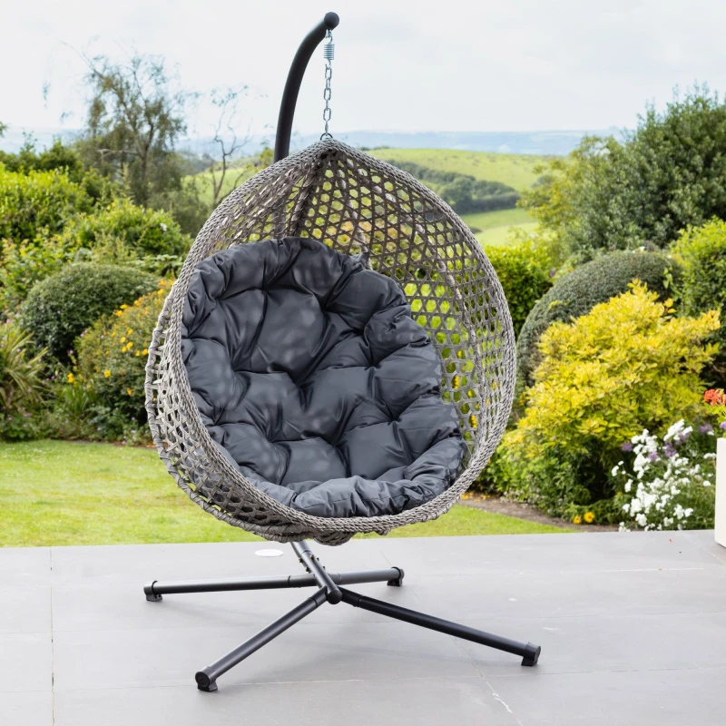 Image of Artemis Home Bradshaw Swing Egg Pod Chair in Dark Grey Dark Grey Unisex