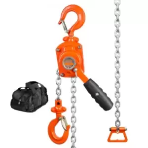 Image of VEVOR Manual Lever Chain Hoist, 1/2 Ton 1100 lbs Capacity 5 FT Come Along, G80 Galvanized Carbon Steel with Weston Double-Pawl Brake, Auto Chain Leadi