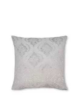 Image of Catherine Lansfield Damask Metallic Cushion Grey 45X45