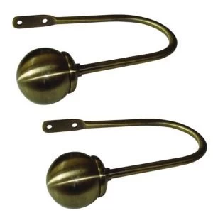 Image of Colours Athena Brass Effect Ball Curtain Hold Backs Pack of 2