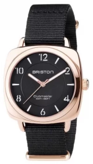 Image of Briston Unisex Clubmaster Chic Black PVD Rose Gold 17536. Watch