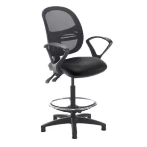 Image of Dams MTO Jota Mesh Back Draughtsmans Chair with No Arms - Tortuga Orange