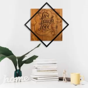 Image of Live Laugh Love Walnut Black Decorative Wooden Wall Accessory