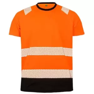 Image of Result Genuine Recycled Mens Safety T-Shirt (S-M) (Fluorescent Orange)