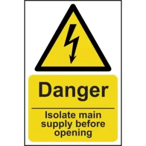 Image of Danger Isolate Main Supply Before Opening Sign - RPVC (200 x 300mm)