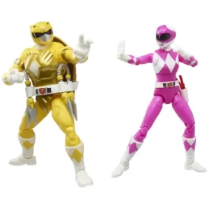 Image of Hasbro Power Rangers X Teenage Mutant Ninja Turtles Morphed Michelangelo and Morphed April O'Neil Action Figures 2 Pack