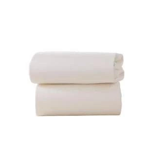 Image of Clair de Lune Pack of Two Fitted Moses Sheets - Cream