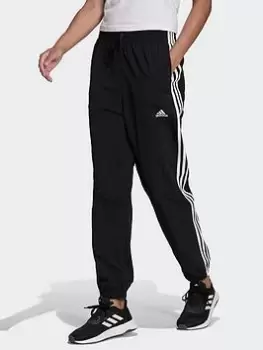 Image of adidas Essentials 3-stripes Woven 7/8 Tracksuit Bottoms, Black/White, Size S, Women