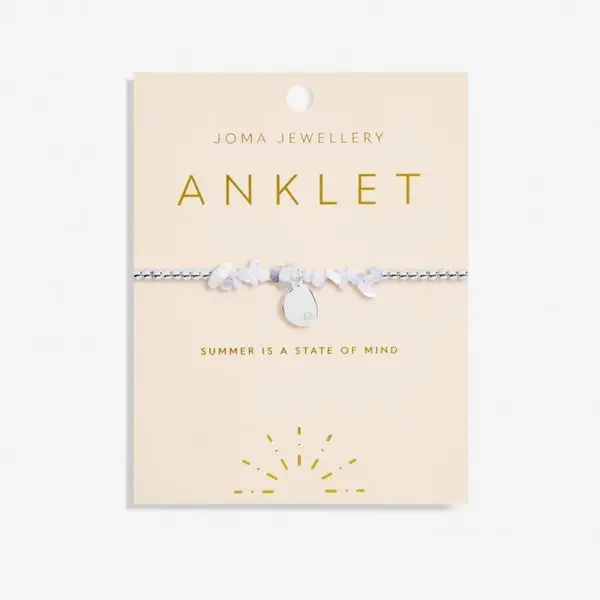 Image of Anklet Blue Agate Silver Plated Anklet 23cm Stretch Anklet 6949