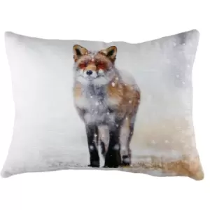 Image of Evans Lichfield Winter Fox Cushion Multicolour - Multicolour